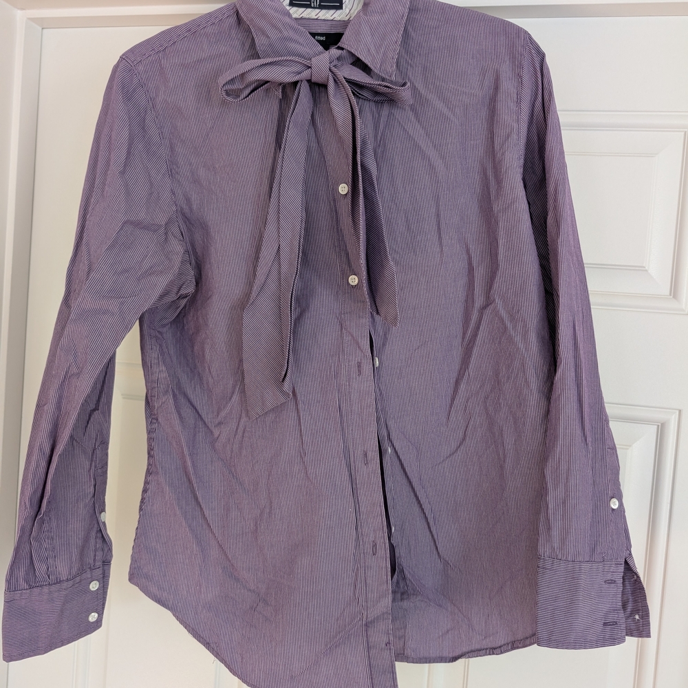 GAP Purple and White Striped Shirt